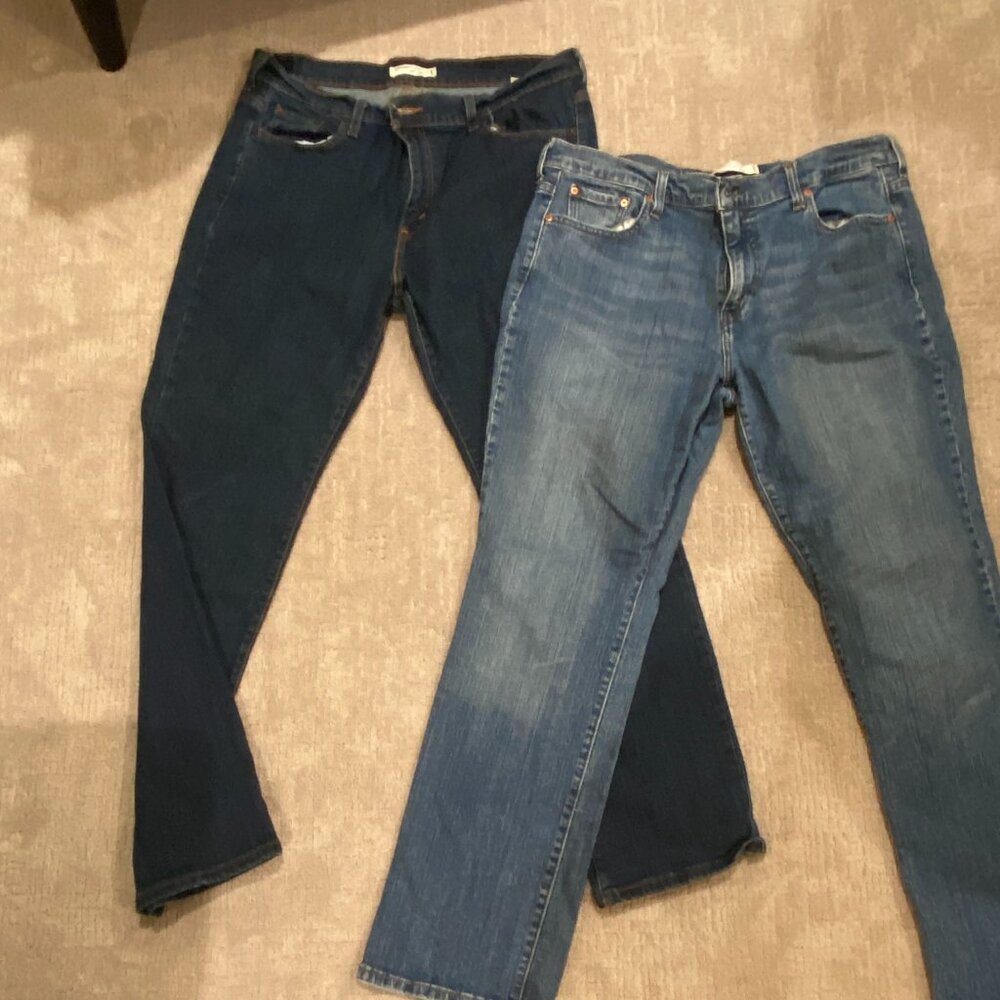 2 Pair Levi's 505 Straight Leg Jeans